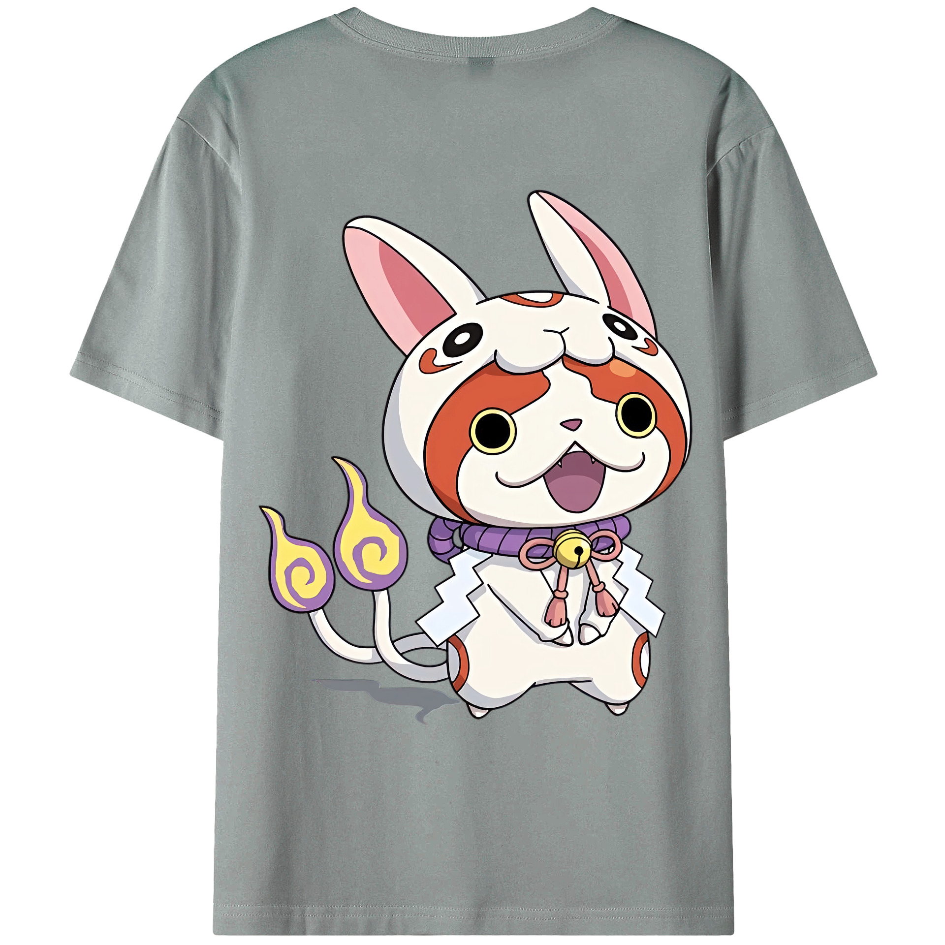 （画像用） 妖怪ウォッチ Yo-kai Watch 綿100％ メンズ半袖Tシャツ（バックプリント） 通気性